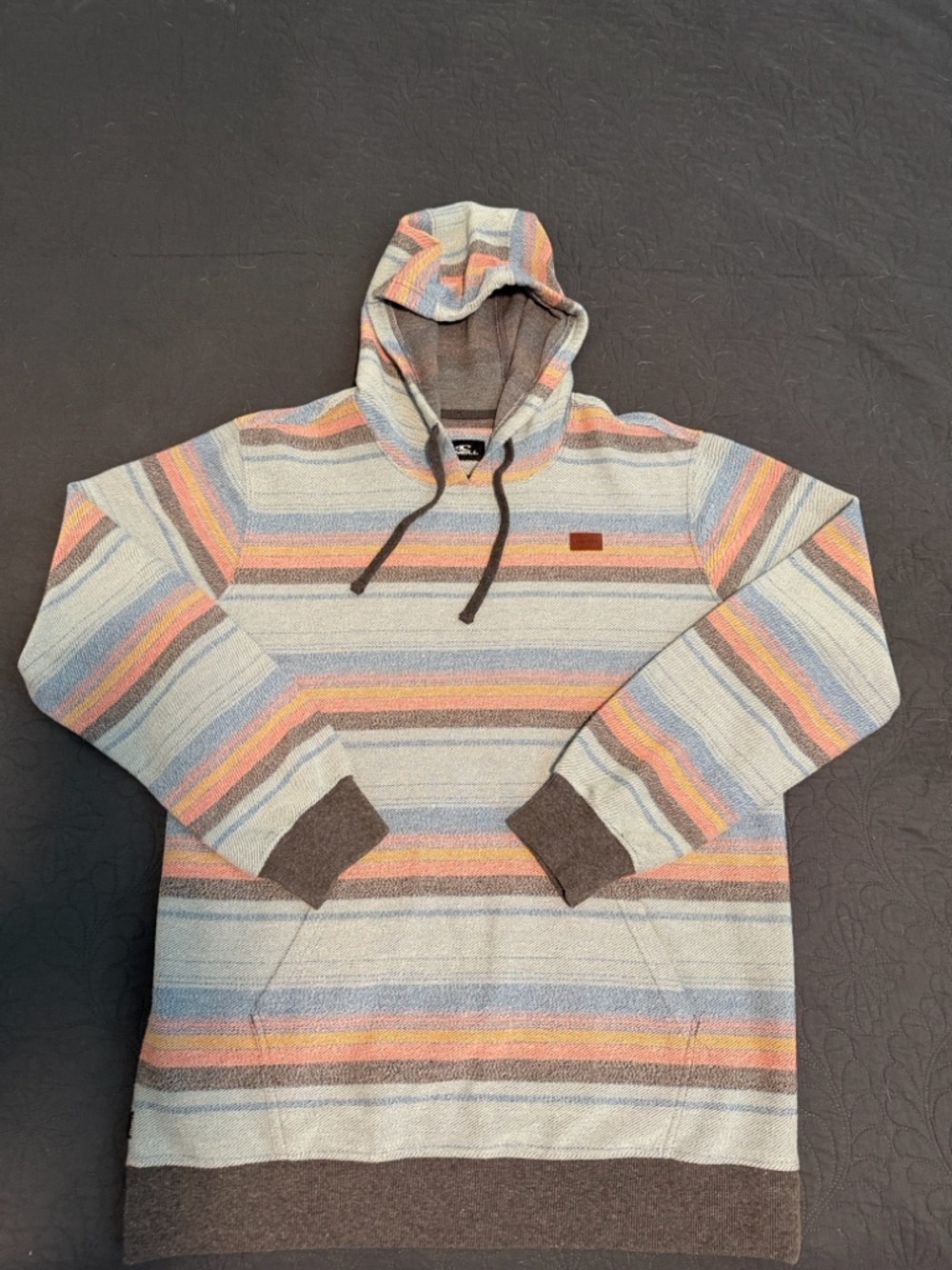 Vintage O'Neill Multicolor Pastel Striped Hooded Pullover